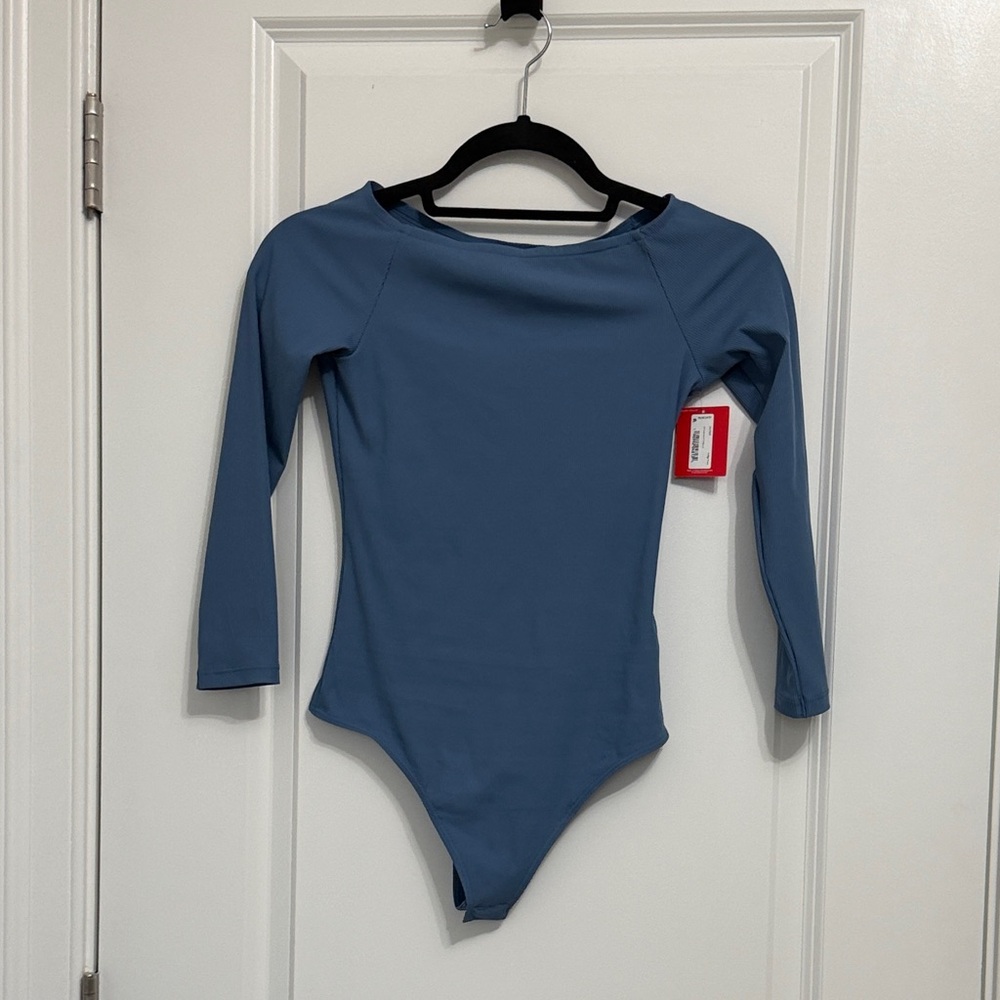 SPANX Blue Long Sleeve Bodysuit XS - NWT